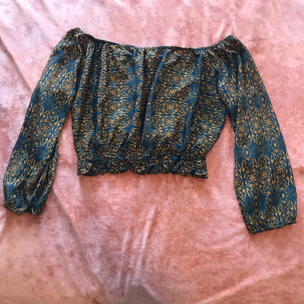 Earthbound silky Boho crop top